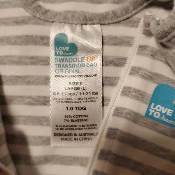Love To Dream Swaddle Up Transition Bag Size 0 (Large) 19-24 Pounds 1.0 TOG - Picture 4 of 10